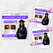 Graduate Flyer, Graduation Party, Graduation Invitation, Grad She Did It Party, Class Of 2025 Flyer, Grad Announcement Flyer, Canva Template