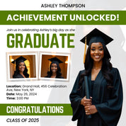 Graduate Flyer, Graduation Party, Graduation Invitation, Grad She Did It Party, Class Of 2025 Flyer, Grad Announcement Flyer, Canva Template