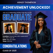 Graduate Flyer, Graduation Party, Graduation Invitation, Grad She Did It Party, Class Of 2025 Flyer, Grad Announcement Flyer, Canva Template