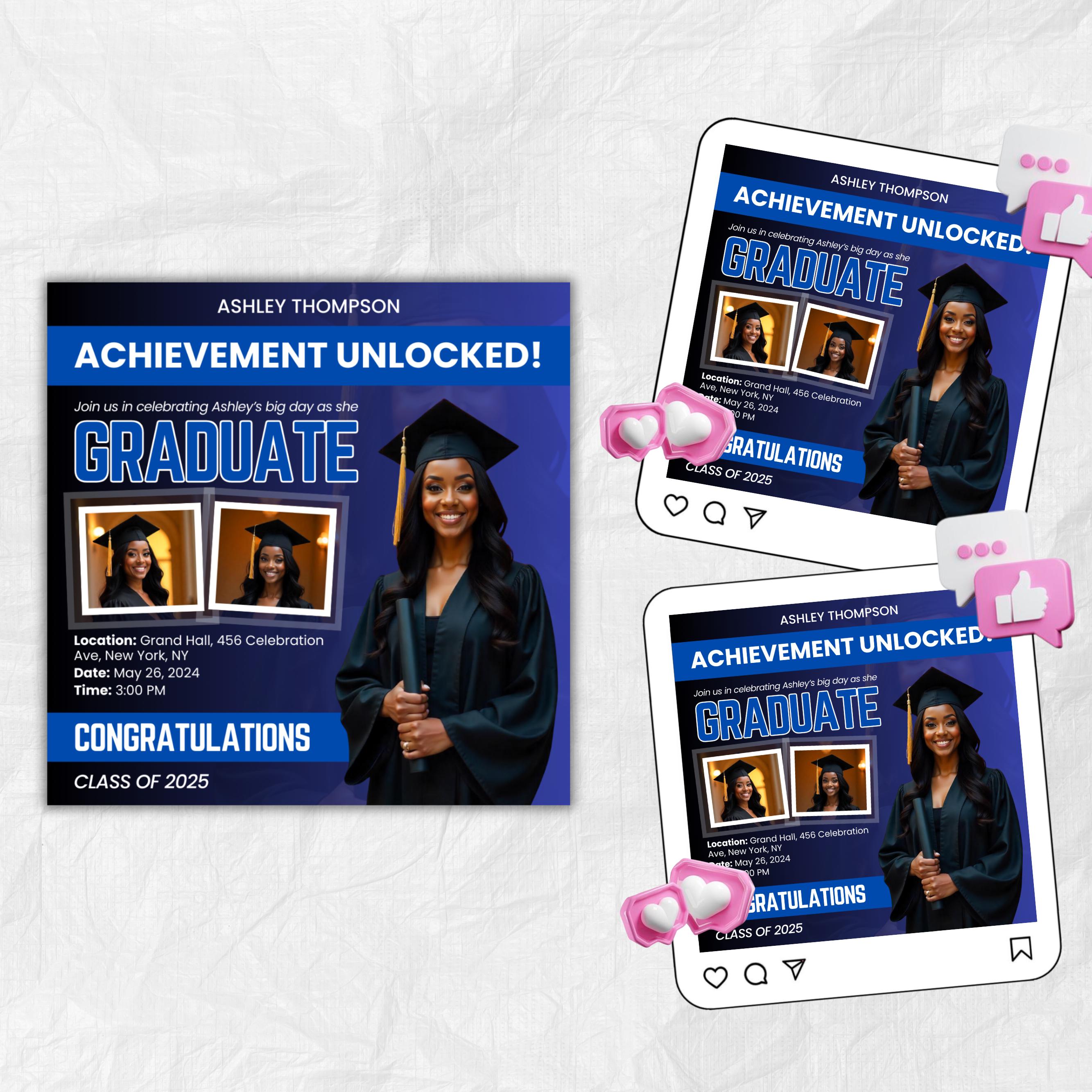 Graduate Flyer, Graduation Party, Graduation Invitation, Grad She Did It Party, Class Of 2025 Flyer, Grad Announcement Flyer, Canva Template