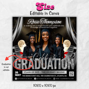 Graduate Flyer, Graduation Party, Graduation Invitation, Grad She Did It Party, Class Of 2025 Flyer, Grad Announcement Flyer, Canva Template