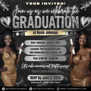 Graduation Party Flyer, Grad Party Invite, Class of 2025, Graduate Invitation, Grad Night Club Flyer, Diy Flyer Template Grad Canva Template
