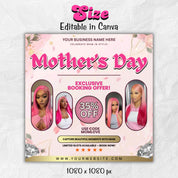 Mother's Day Booking Flyer, DIY Flyer Template, May Bookings flyer, Mother's Day Lash, May Wig, May Nails, May Braids Makeup Nails Lash