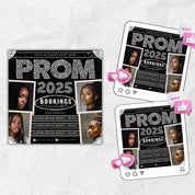 Prom Bookings Flyer, Prom Hair Flyer, Prom Queen MUA Flyer, Prom Flyer, Prom Hairstylist Nails Lashes Makeup MUA Flyer Braids Flyer Canva