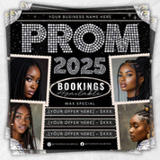 Prom Bookings Flyer, Prom Hair Flyer, Prom Queen MUA Flyer, Prom Flyer, Prom Hairstylist Nails Lashes Makeup MUA Flyer Braids Flyer Canva
