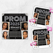 Prom Bookings Flyer, Prom Hair Flyer, Prom Queen MUA Flyer, Prom Flyer, Prom Hairstylist Nails Lashes Makeup MUA Flyer Braids Flyer Canva