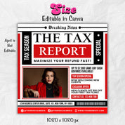Tax Preparation Flyer, Tax Flyer, Tax Season, Tax Prep Season Flyer, Accountant Flyer, Tax Prep Instagram Template, Tax Preparation Flyer