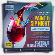 Paint and Sip Flyer, Paint Party Flyer, DIY Flyer Template Design, Premade Business Event Flyer, Sip and Shop Flyer, Canva Template,Editable