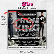 Vote for Prom King Flyer, Prom Send Off Flyer, Prom Invitation Flyer, Prom King Flyer, Graduation Flyer, Prom King Template, Canva Template