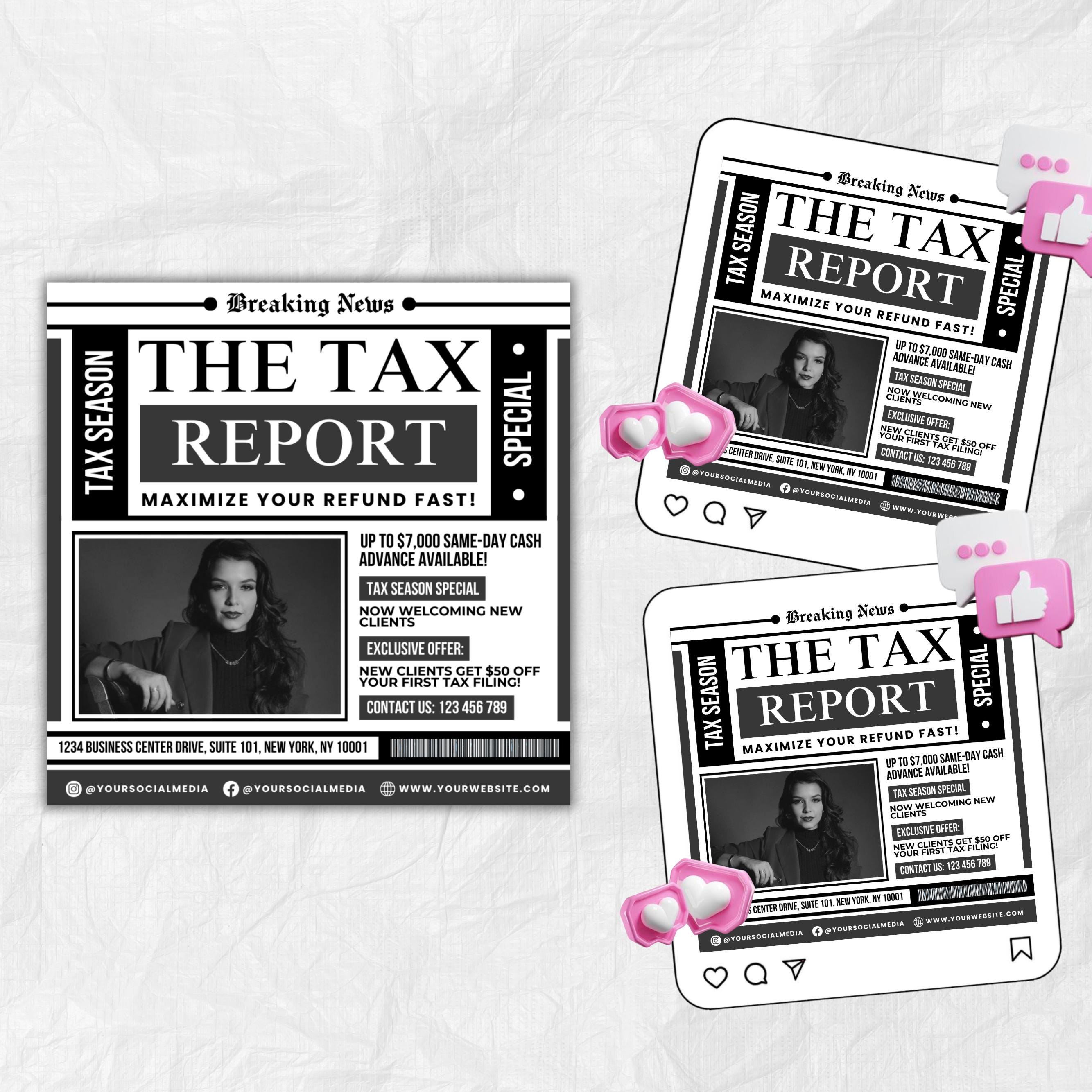 Tax Preparation Flyer, Tax Flyer, Tax Season, Tax Prep Season Flyer, Accountant Flyer, Tax Prep Instagram Template, Tax Preparation Flyer