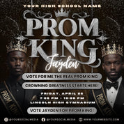 Vote for Prom King Flyer, Prom Send Off Flyer, Prom Invitation Flyer, Prom King Flyer, Graduation Flyer, Prom King Template, Canva Template
