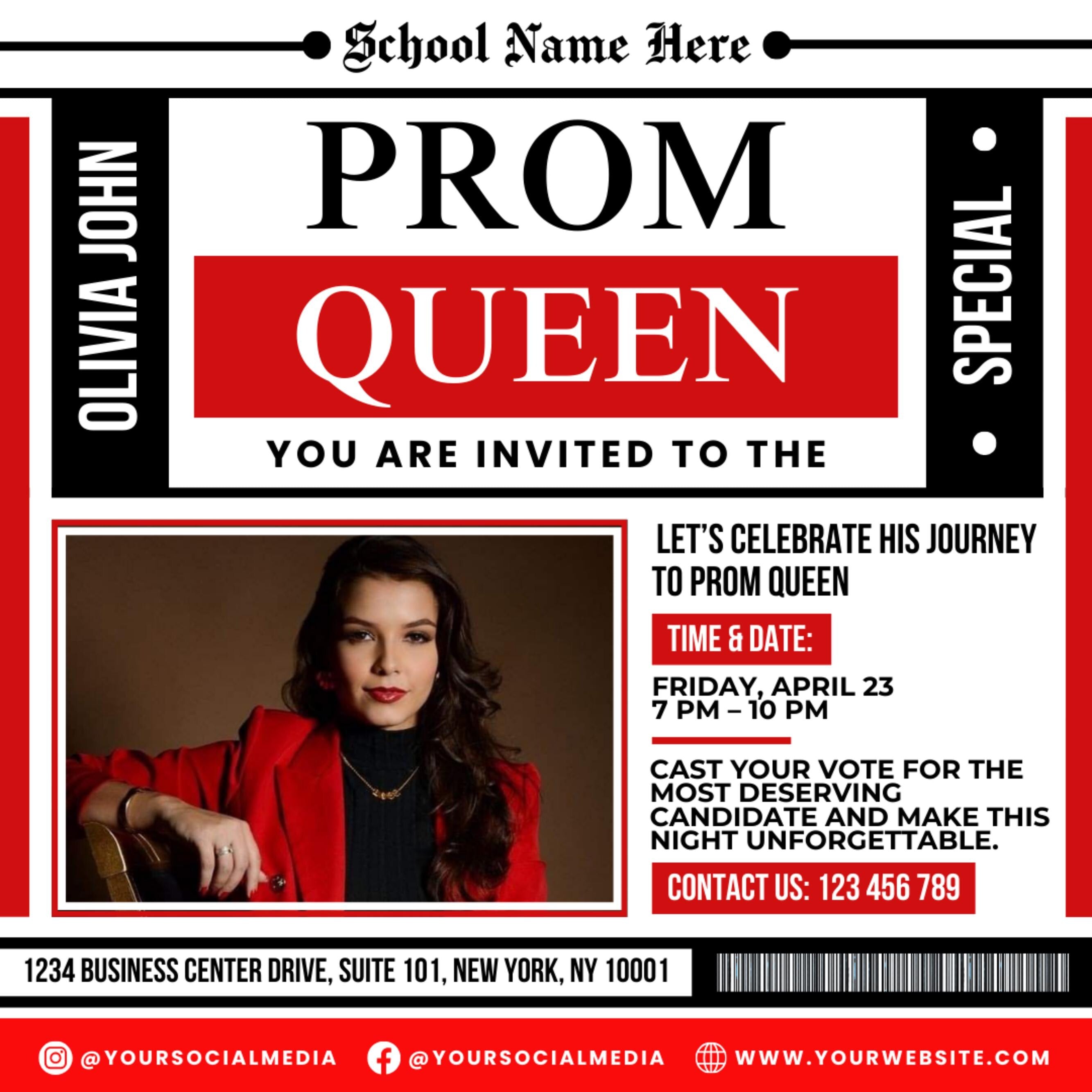 Vote Prom Queen Flyer, Prom Flyer,Prom Queen Campaign Flyer,Prom Queen Flyer,Campaign Flyer,High School Class of 2025,Homecoming Queen Flyer
