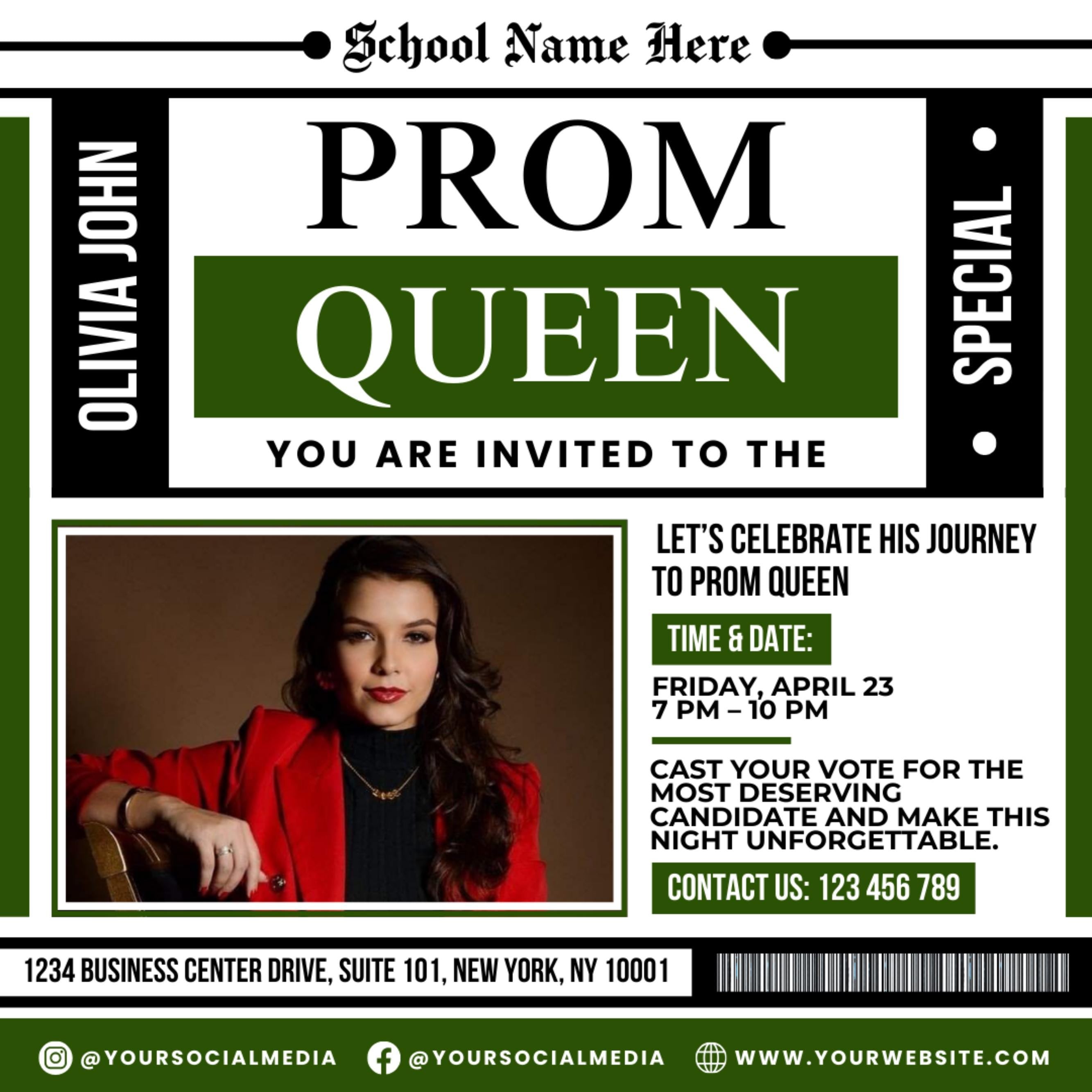 Vote Prom Queen Flyer, Prom Flyer,Prom Queen Campaign Flyer,Prom Queen Flyer,Campaign Flyer,High School Class of 2025,Homecoming Queen Flyer