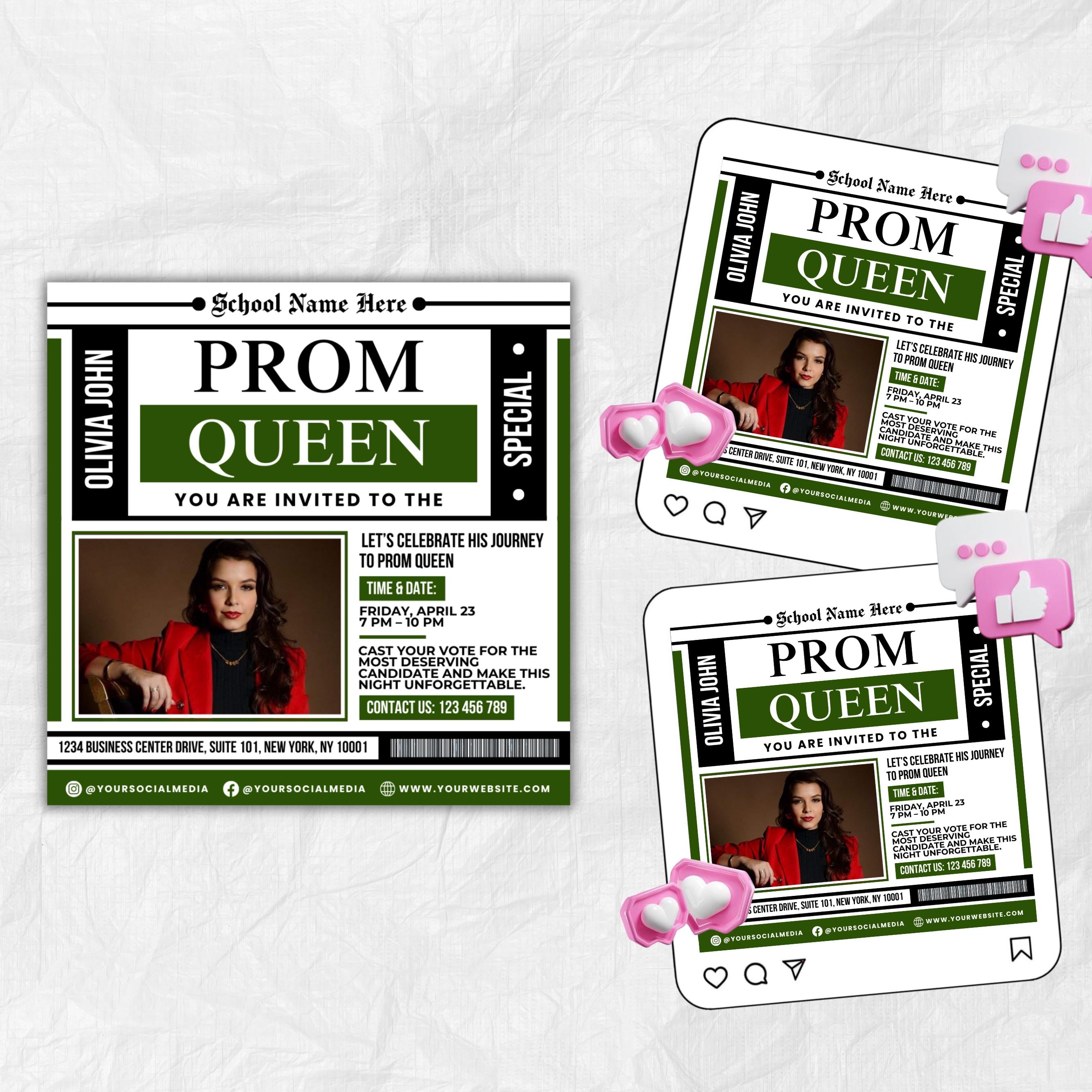 Vote Prom Queen Flyer, Prom Flyer,Prom Queen Campaign Flyer,Prom Queen Flyer,Campaign Flyer,High School Class of 2025,Homecoming Queen Flyer