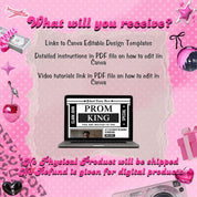 Vote for Prom King Flyer, Prom Send Off Flyer, Prom Invitation Flyer, Prom King Flyer, Graduation Flyer, Prom King Template, Canva Template