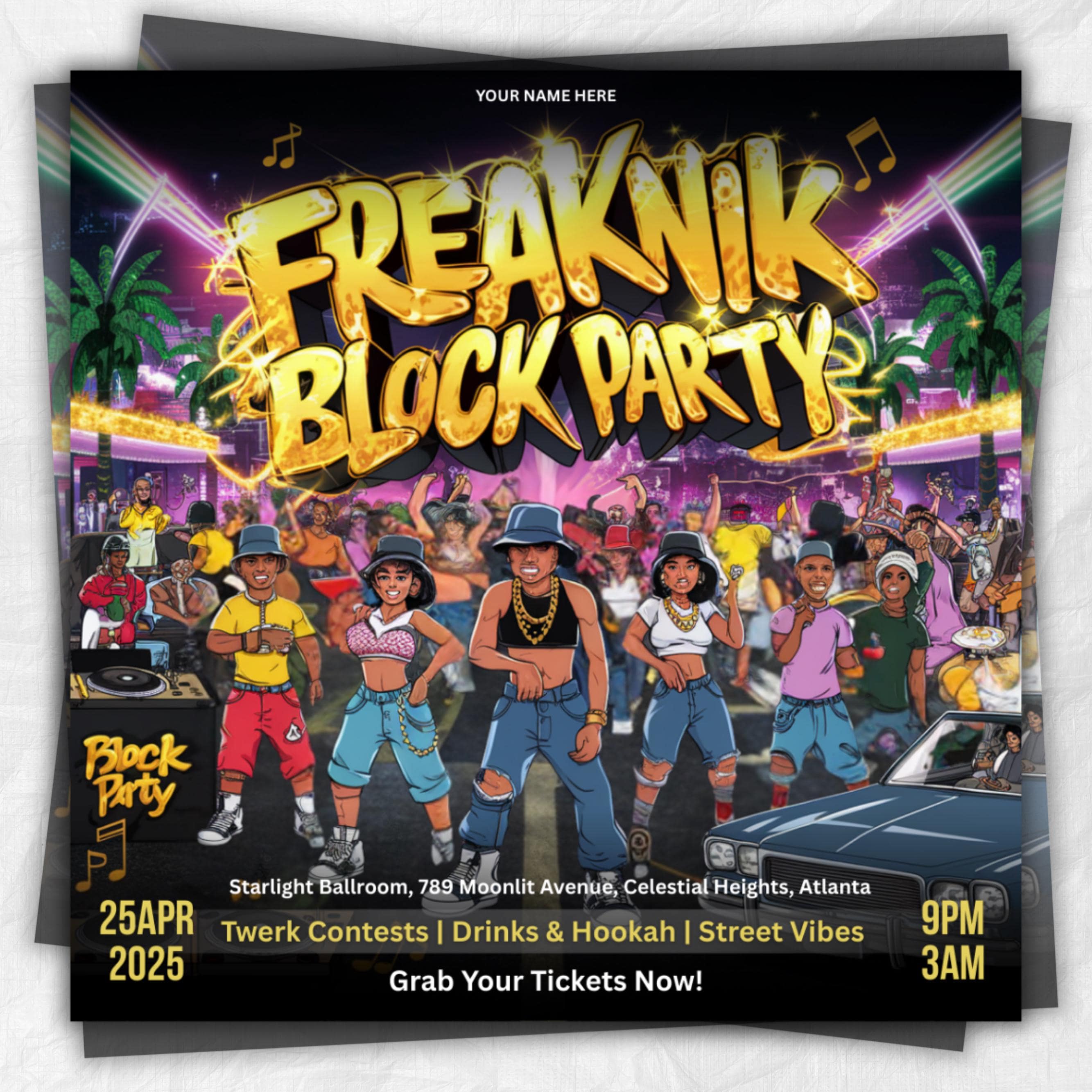 Freaknik Party Flyer, Block Party Flyer, Pool Mansion Party, Summer Party Flyer, Beach Party Flyer, Splash Alt, Canva Editable Template