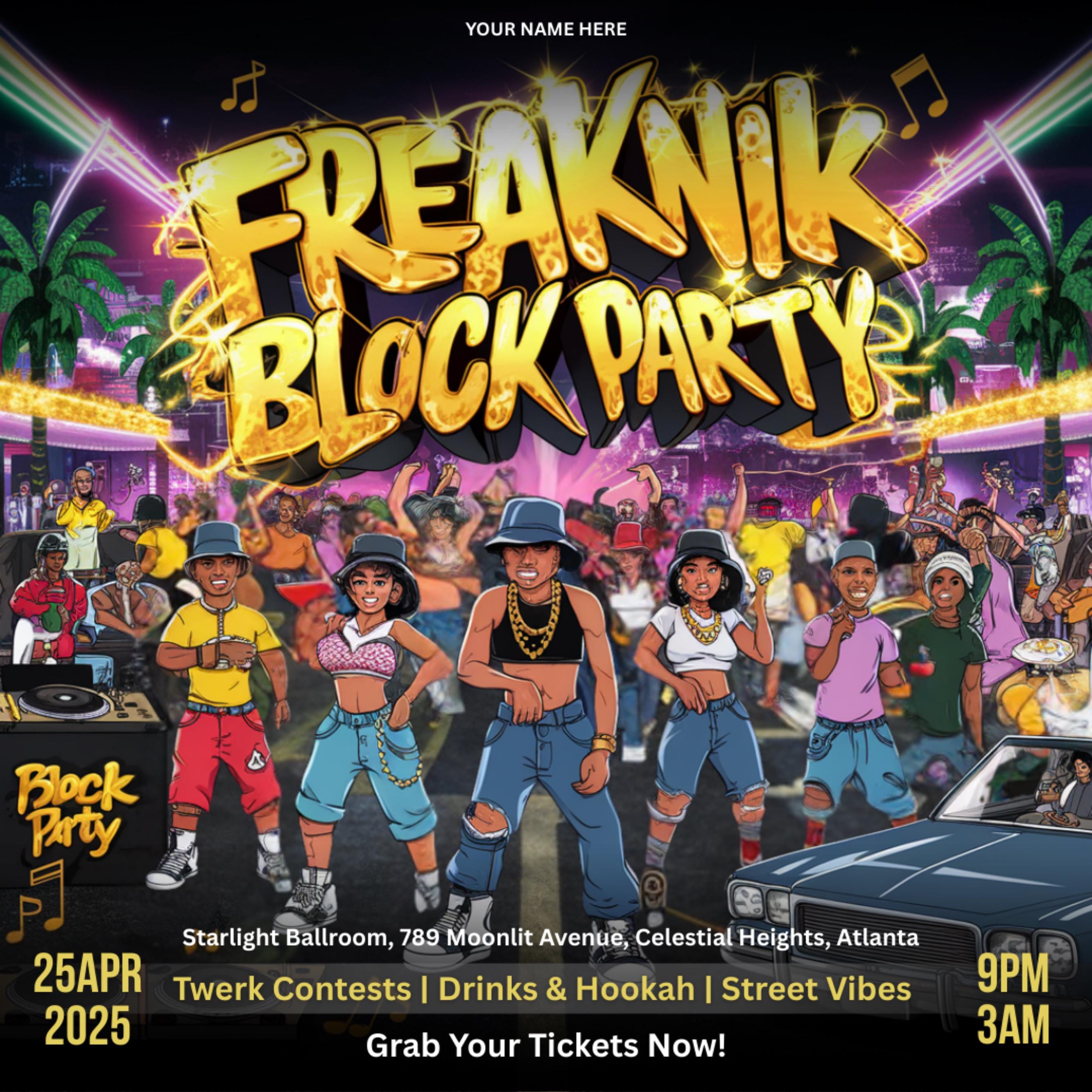 Freaknik Party Flyer, Block Party Flyer, Pool Mansion Party, Summer Party Flyer, Beach Party Flyer, Splash Alt, Canva Editable Template