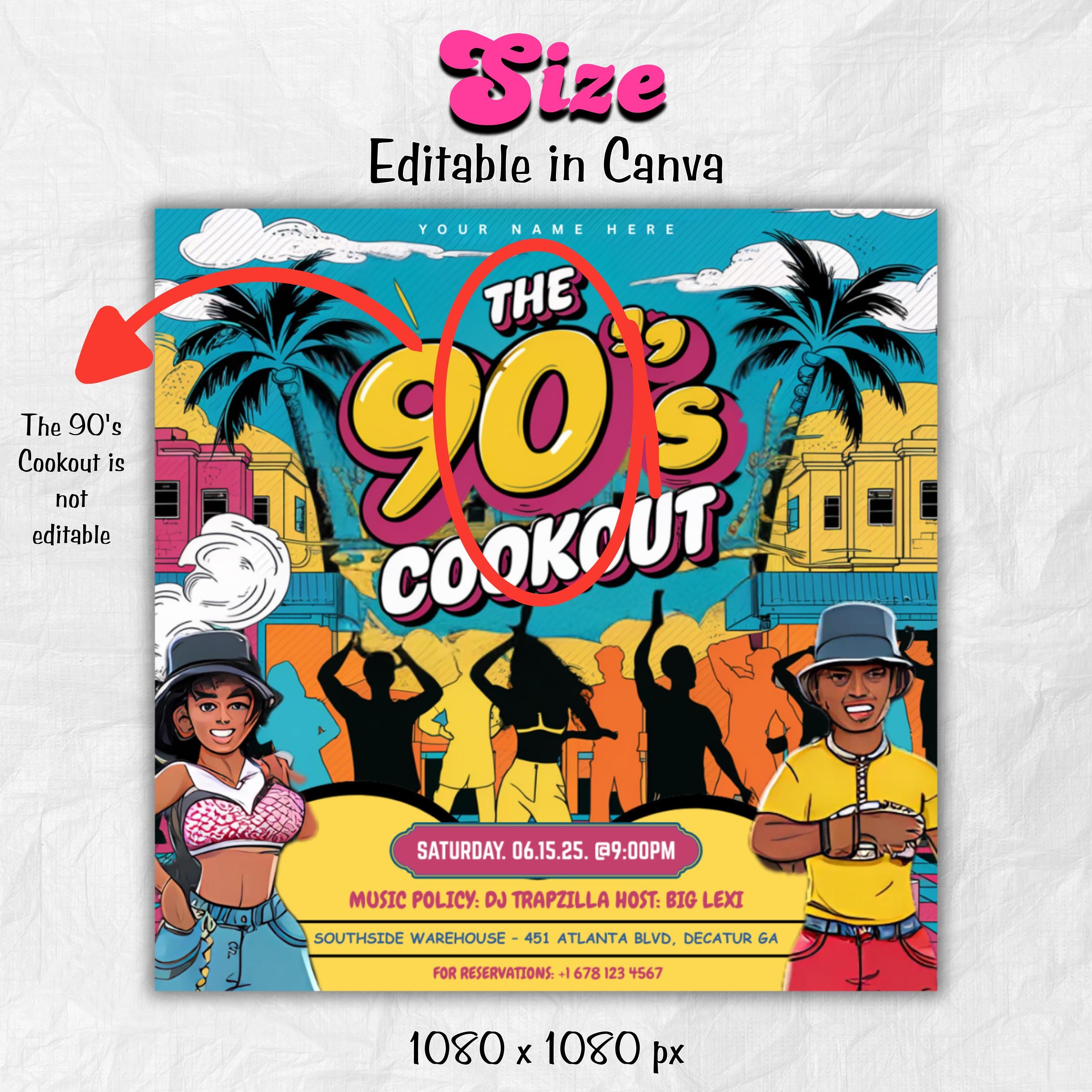 Freaknik Party Flyer, 90's Cookout Flyer, Nightclub Flyer, Pool Mansion Party, Summer Party Flyer, Splash Atl, Canva Editable Template