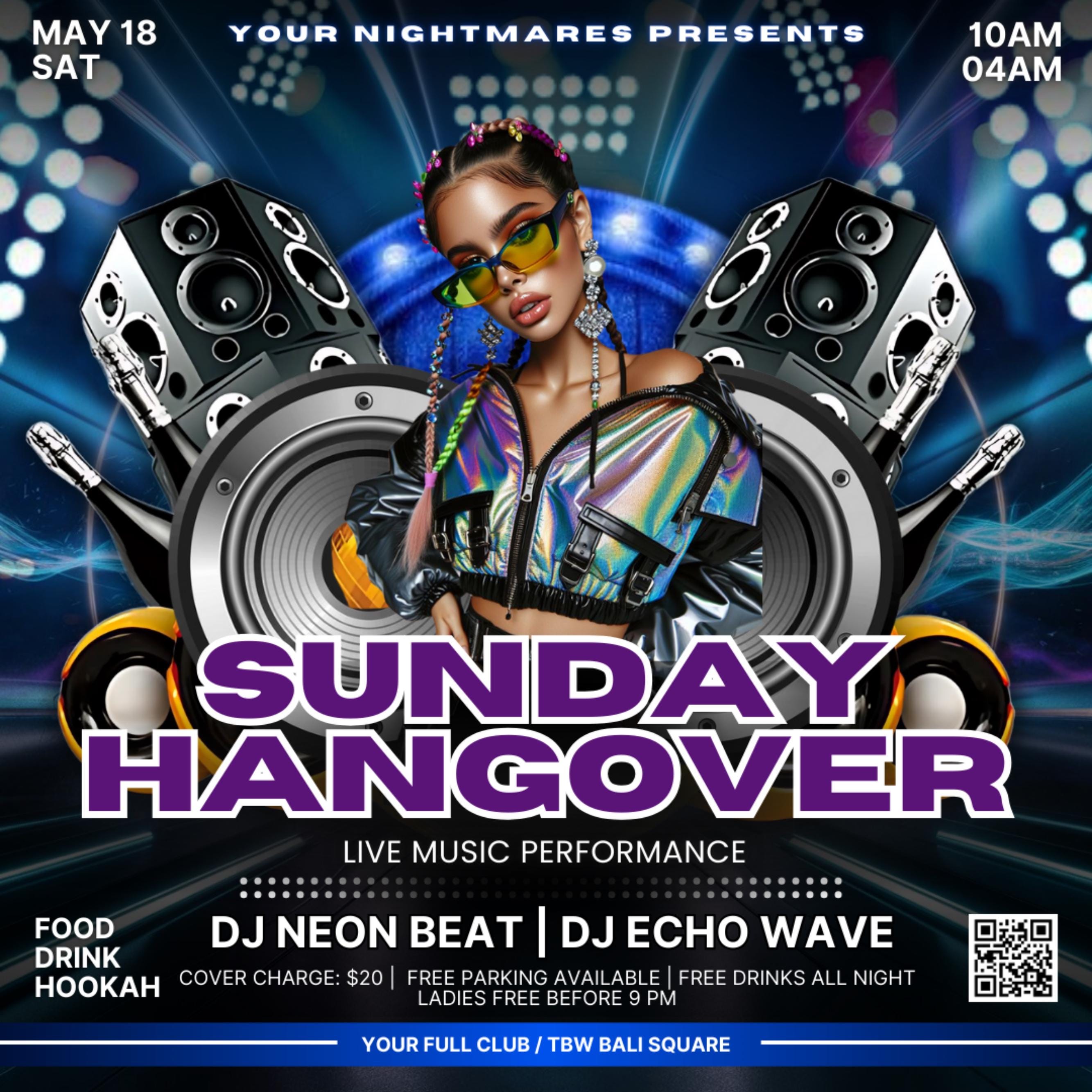 Sunday Hangover Party Flyer Template ,Sunday Party Flyer, Sunday Night Club Flyer, Club Party Flyer, Editable, Sunday Party Night Flyer