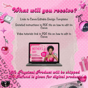 Mother's Day Booking Flyer, DIY Flyer Template, May Bookings flyer, Mother's Day Lash, May Wig, May Nails, May Braids Makeup Nails Lash