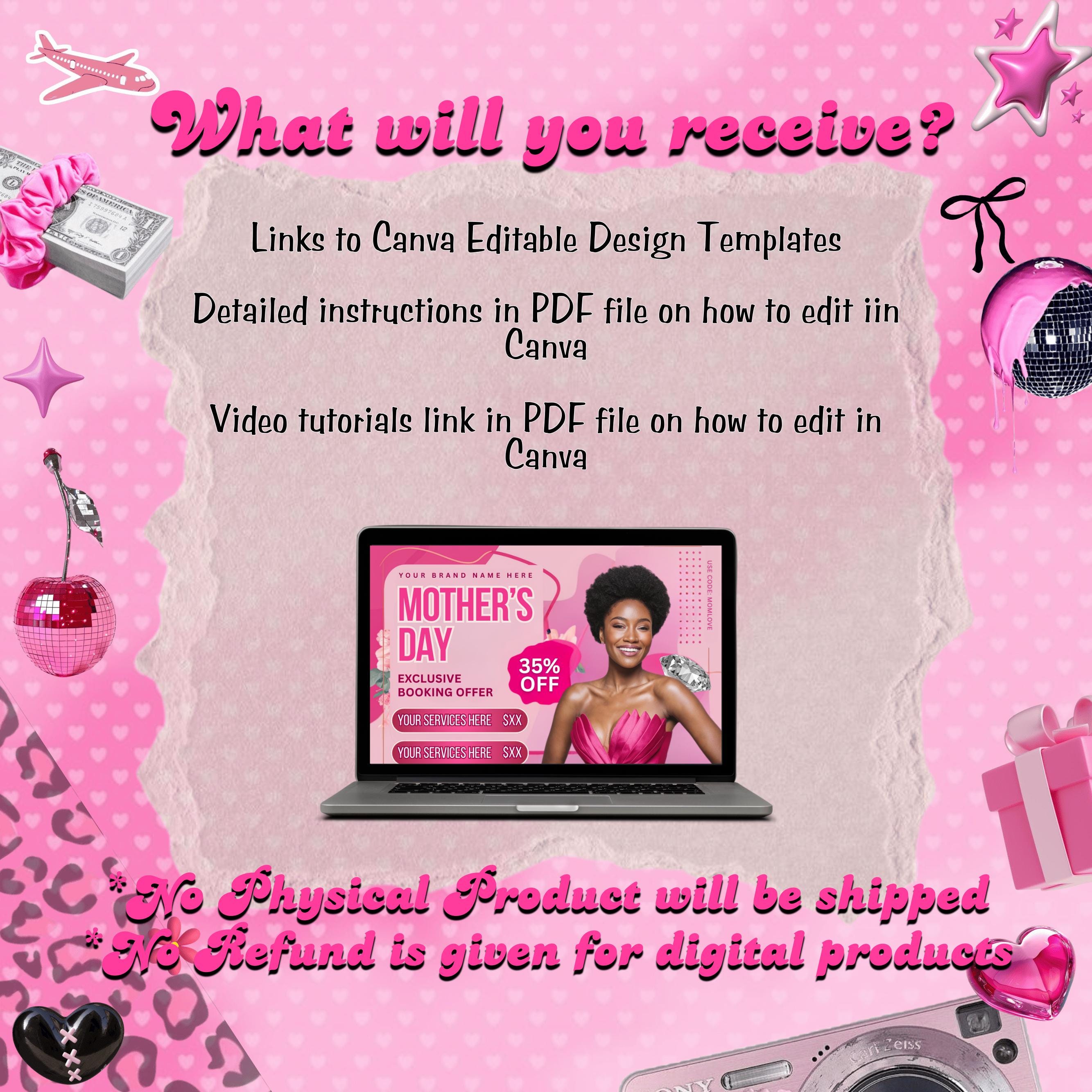 Mother's Day Booking Flyer, DIY Flyer Template, May Bookings flyer, Mother's Day Lash, May Wig, May Nails, May Braids Makeup Nails Lash
