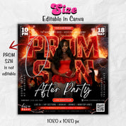 Prom After Party Flyer, College School After Party, Prom Season Flyer, Prom Party Invite, Prom Send Off Party Invitation, Canva Template