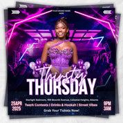 Thirsty Thursday Party Flyer, Editable Thursdays Party Flyer, Thursday Nightclub Flyer, Social Media Flyer, Canva Template, Instant Download
