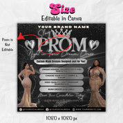Prom Dress Flyer, Prom Flyer, Prom Flyer Template, Prom Dress flyer Template ,Prom Fashion Flyer,Prom Party Celebration Flyer Canva Template