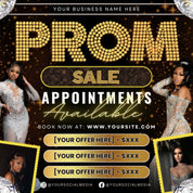 Prom Bookings Flyer, Prom Hair Flyer, Prom Queen MUA Flyer, Prom Flyer, Prom Hairstylist Nails Lashes Makeup MUA Flyer Braids Flyer