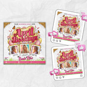April Booking Flyer Canva Template, Diy April Flyer, Hair Flyer, Easter Booking Flyer, Springs Flyers, April Makeup Flyer, Book Now Flyer
