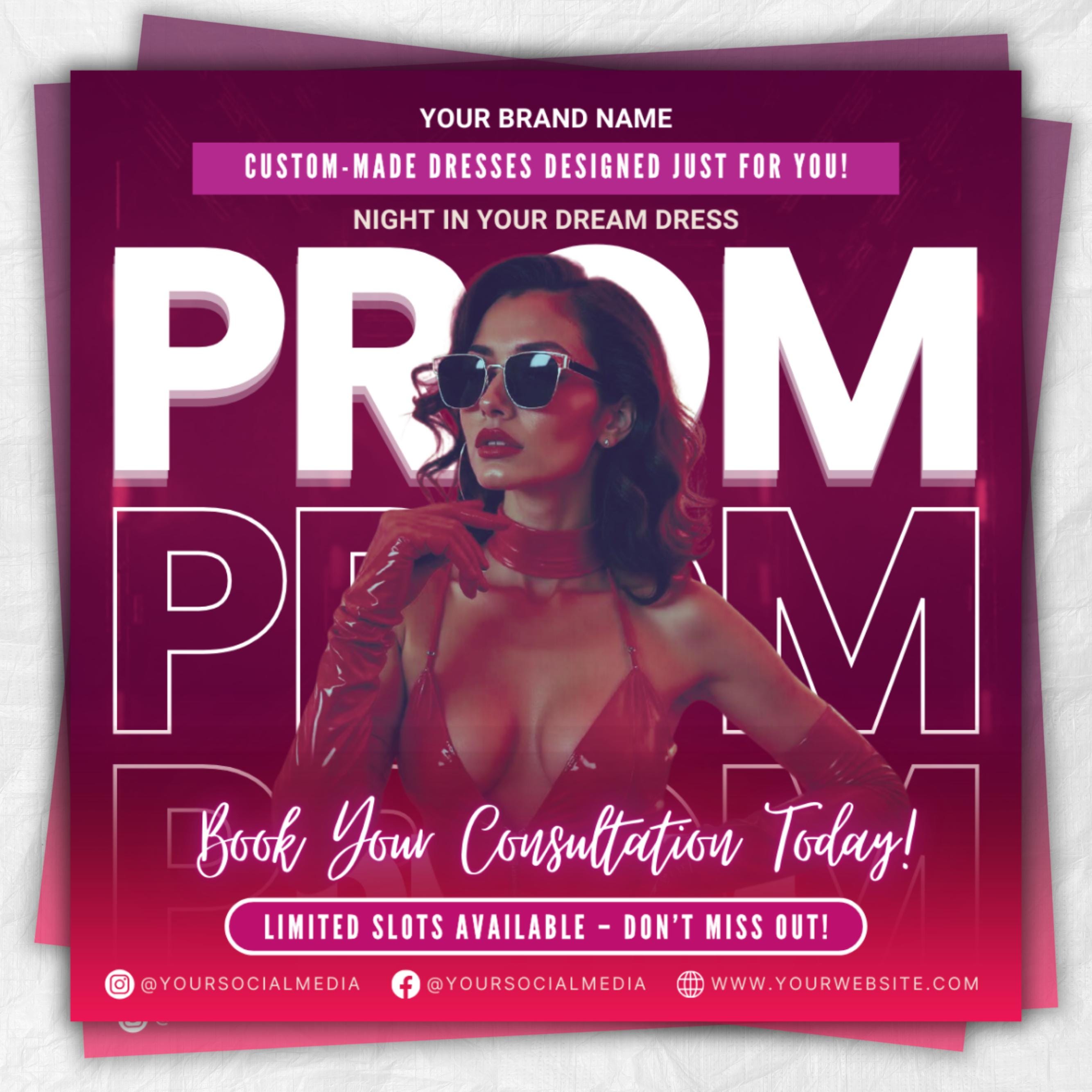 Prom Dress Flyer, Prom Flyer, Prom Flyer Template, Prom Dress flyer Template ,Prom Fashion Flyer,Prom Party Celebration Flyer Canva Template