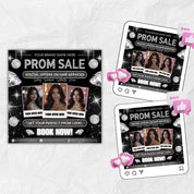 Prom Bookings Flyer, Prom Hair Flyer, Prom Queen MUA Flyer, Prom Flyer, Prom Hairstylist Nails Lashes Makeup MUA Flyer Braids Flyer Canva