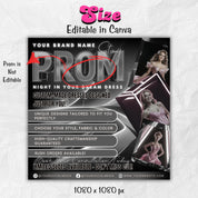 Prom Dress Flyer, Prom Flyer, Prom Flyer Template, Prom Dress flyer Template ,Prom Fashion Flyer,Prom Party Celebration Flyer Canva Template