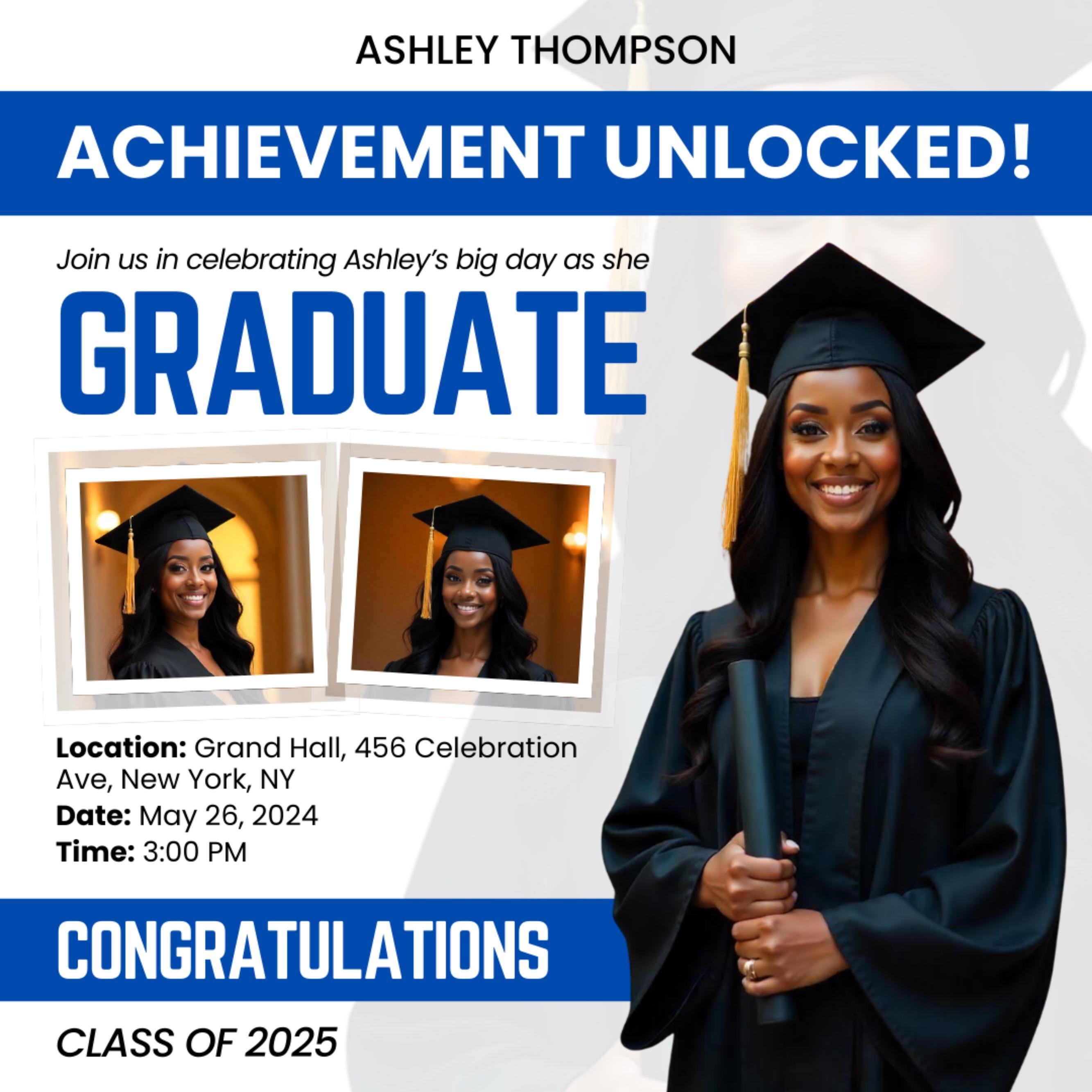 Graduate Flyer, Graduation Party, Graduation Invitation, Grad She Did It Party, Class Of 2025 Flyer, Grad Announcement Flyer, Canva Template