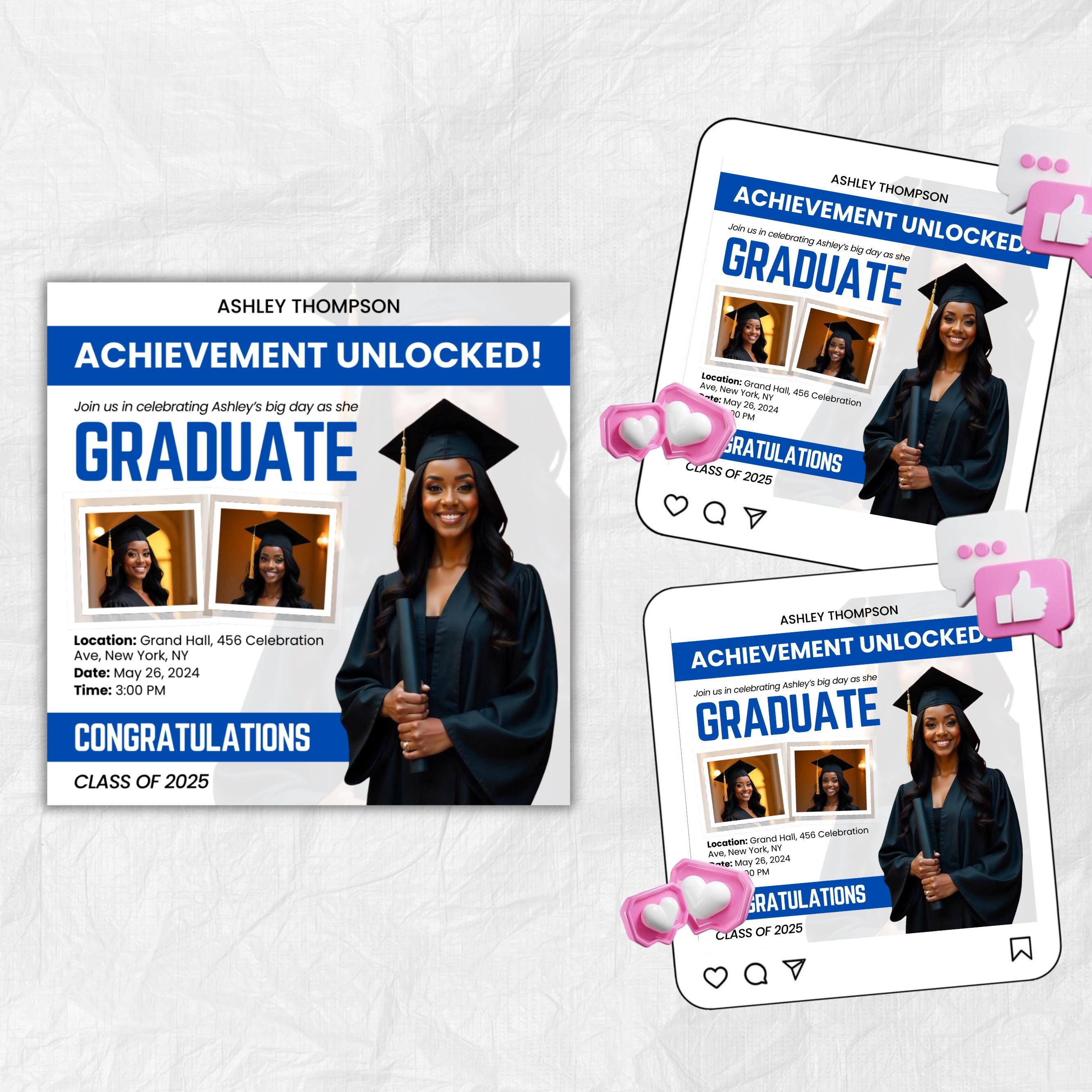 Graduate Flyer, Graduation Party, Graduation Invitation, Grad She Did It Party, Class Of 2025 Flyer, Grad Announcement Flyer, Canva Template