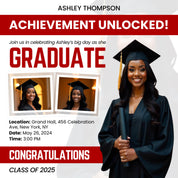 Graduate Flyer, Graduation Party, Graduation Invitation, Grad She Did It Party, Class Of 2025 Flyer, Grad Announcement Flyer, Canva Template