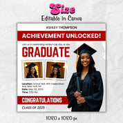 Graduate Flyer, Graduation Party, Graduation Invitation, Grad She Did It Party, Class Of 2025 Flyer, Grad Announcement Flyer, Canva Template