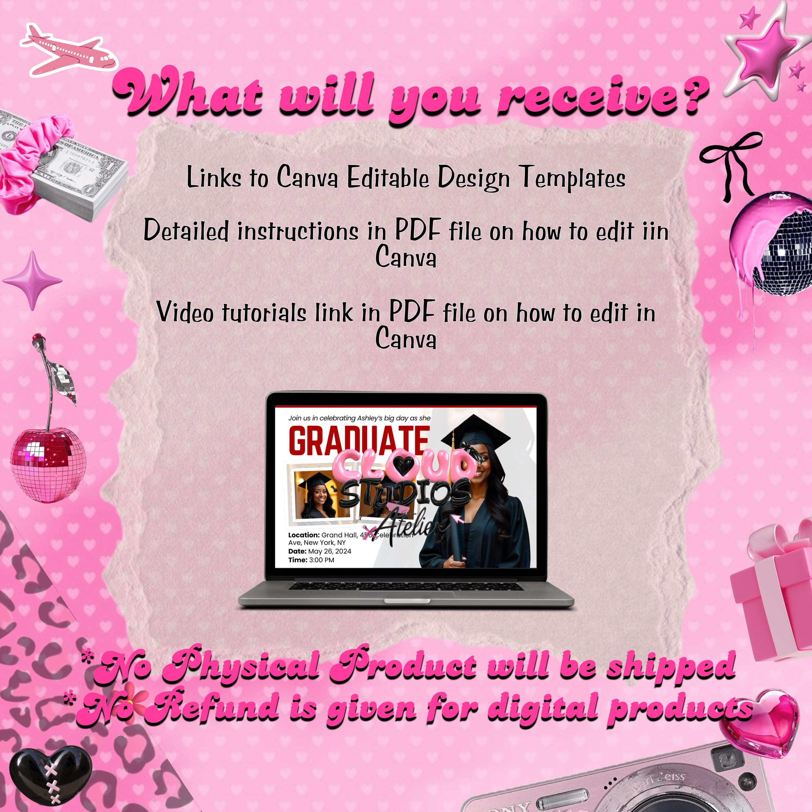 Graduate Flyer, Graduation Party, Graduation Invitation, Grad She Did It Party, Class Of 2025 Flyer, Grad Announcement Flyer, Canva Template