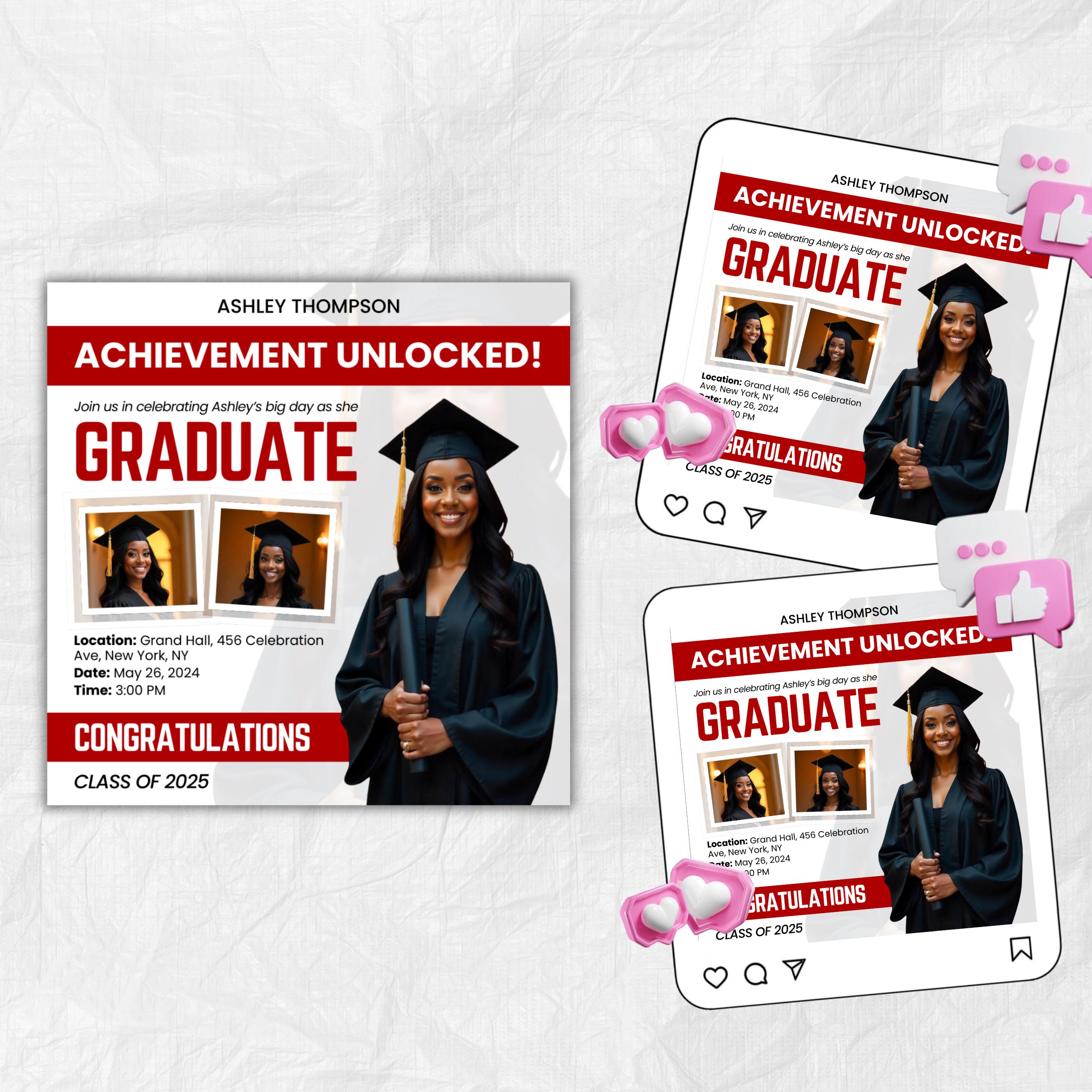 Graduate Flyer, Graduation Party, Graduation Invitation, Grad She Did It Party, Class Of 2025 Flyer, Grad Announcement Flyer, Canva Template