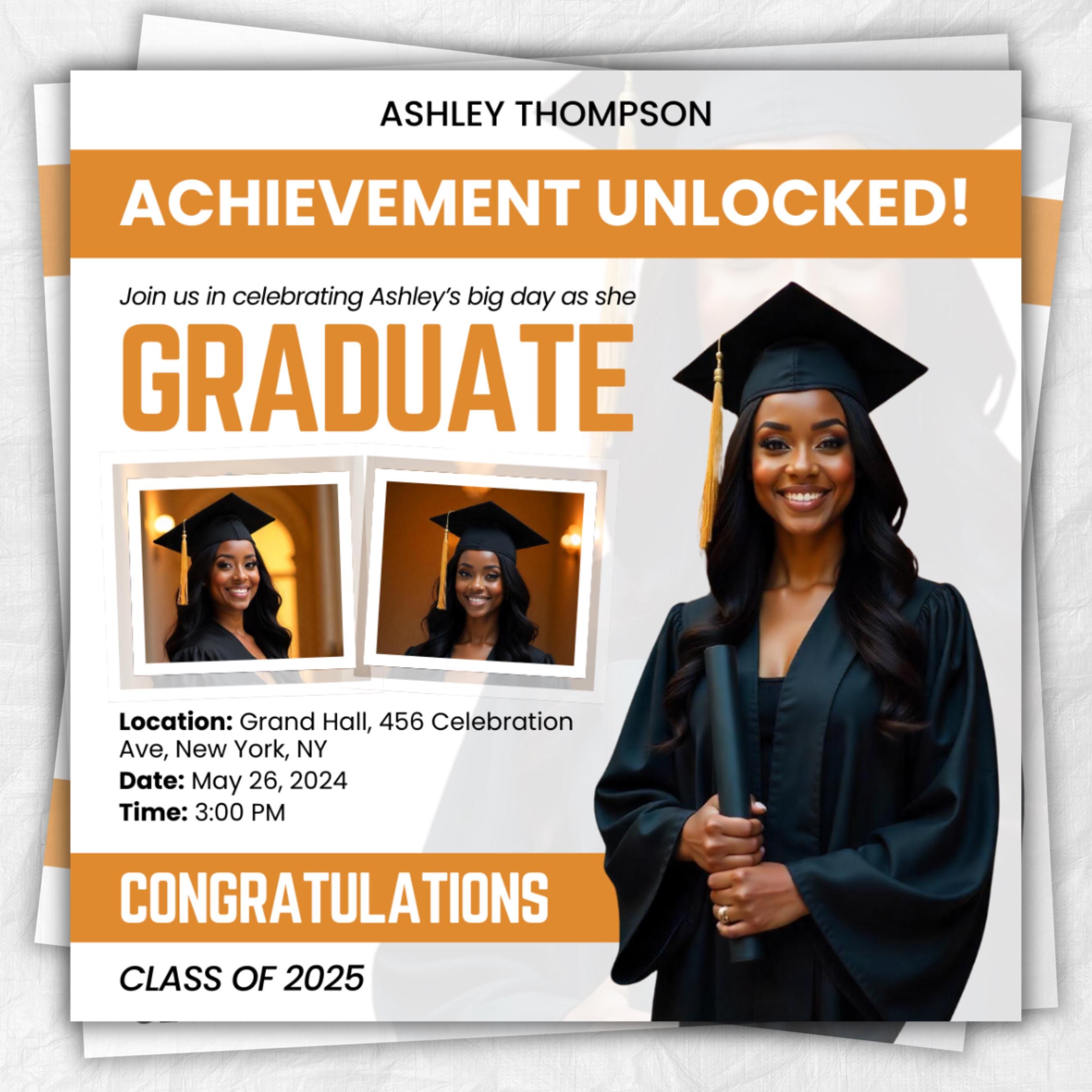 Graduate Flyer, Graduation Party, Graduation Invitation, Grad She Did It Party, Class Of 2025 Flyer, Grad Announcement Flyer, Canva Template