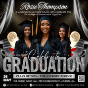 Graduate Flyer, Graduation Party, Graduation Invitation, Grad She Did It Party, Class Of 2025 Flyer, Grad Announcement Flyer, Canva Template
