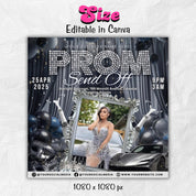 Prom Invitation, Prom Send Off Flyer, Prom Invitation Flyer, Prom Queen Flyer, Prom Sale Flyer, Prom Party Invite, Editable Canva Template