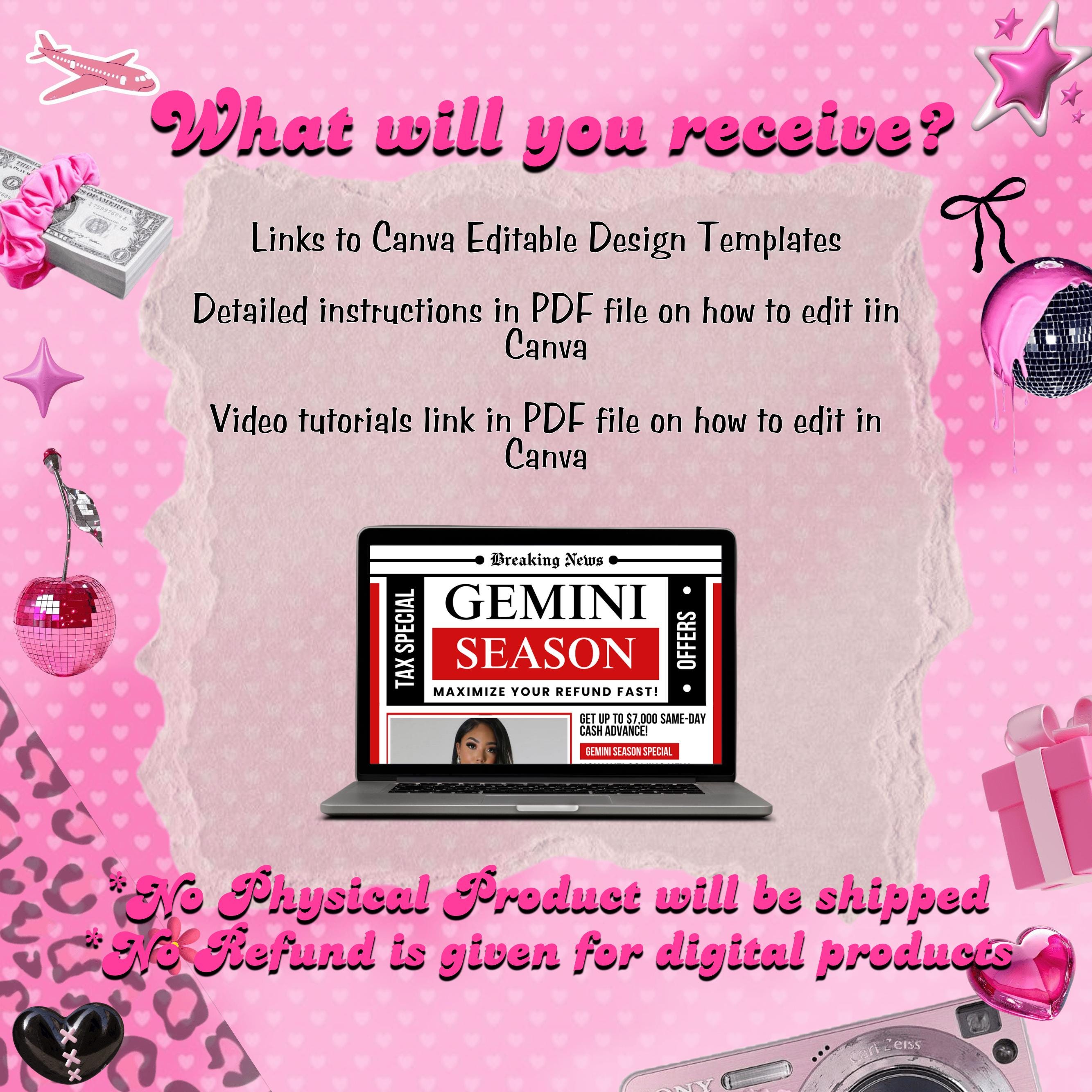 Gemini Birthday Flyer, Newspaper Birthday Template,Birthday Girl,Party Flyer,Celebration Flyer,Birthday Event,Birthday Invite,Canva Template