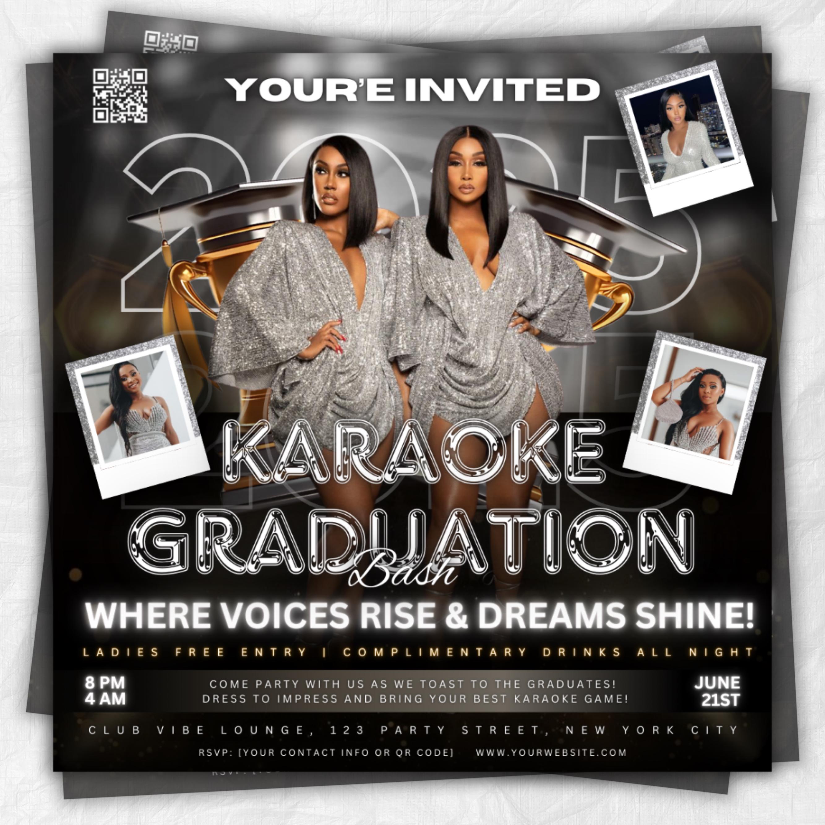 Graduation Party Flyer, Grad Party Invite, Class of 2025, Graduate Invitation, Grad Night Club Flyer, Diy Flyer Template Grad Canva Template
