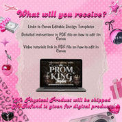 Vote for Prom King Flyer, Prom Send Off Flyer, Prom Invitation Flyer, Prom King Flyer, Graduation Flyer, Prom King Template, Canva Template