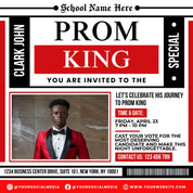 Vote for Prom King Flyer, Prom Send Off Flyer, Prom Invitation Flyer, Prom King Flyer, Graduation Flyer, Prom King Template, Canva Template