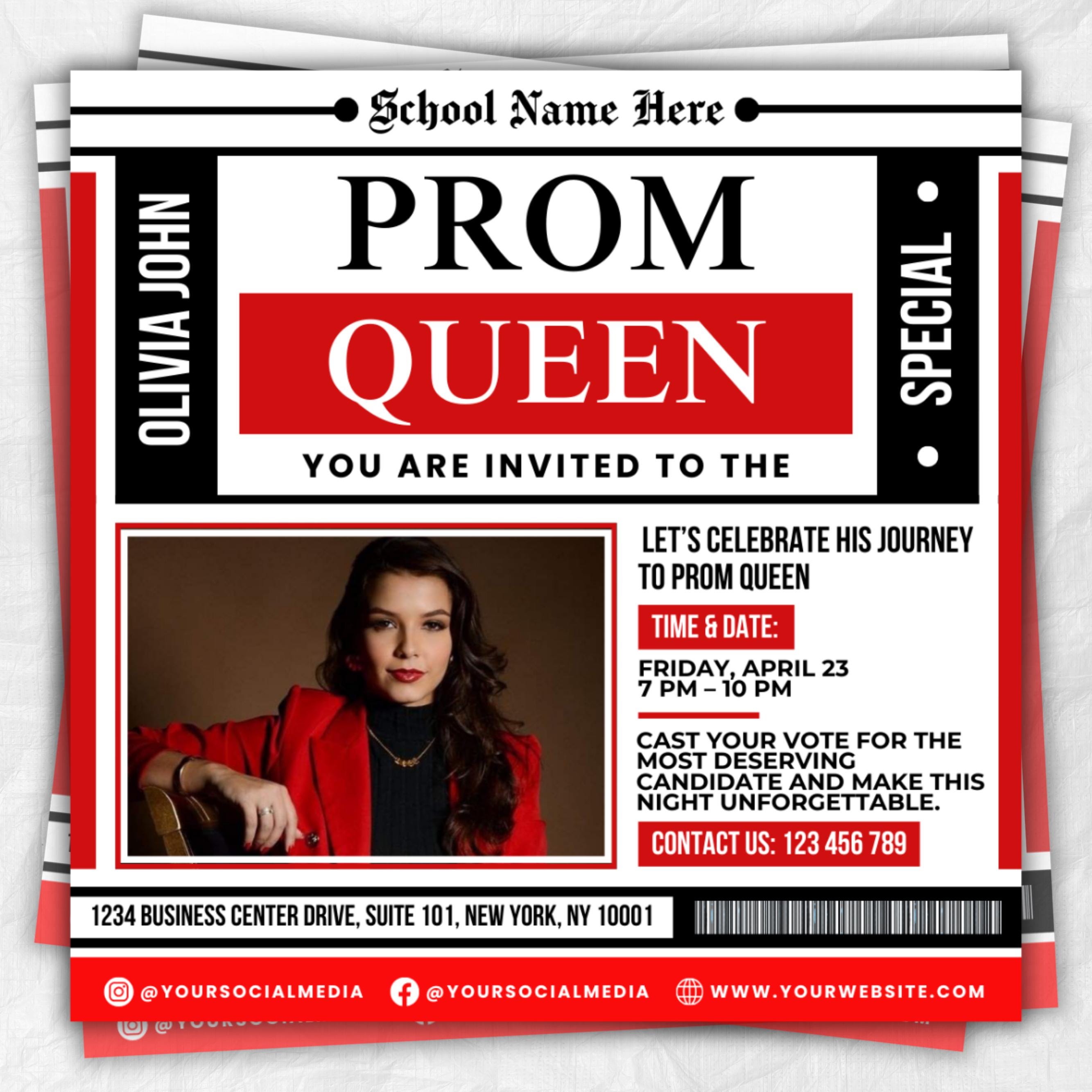 Vote Prom Queen Flyer, Prom Flyer,Prom Queen Campaign Flyer,Prom Queen Flyer,Campaign Flyer,High School Class of 2025,Homecoming Queen Flyer