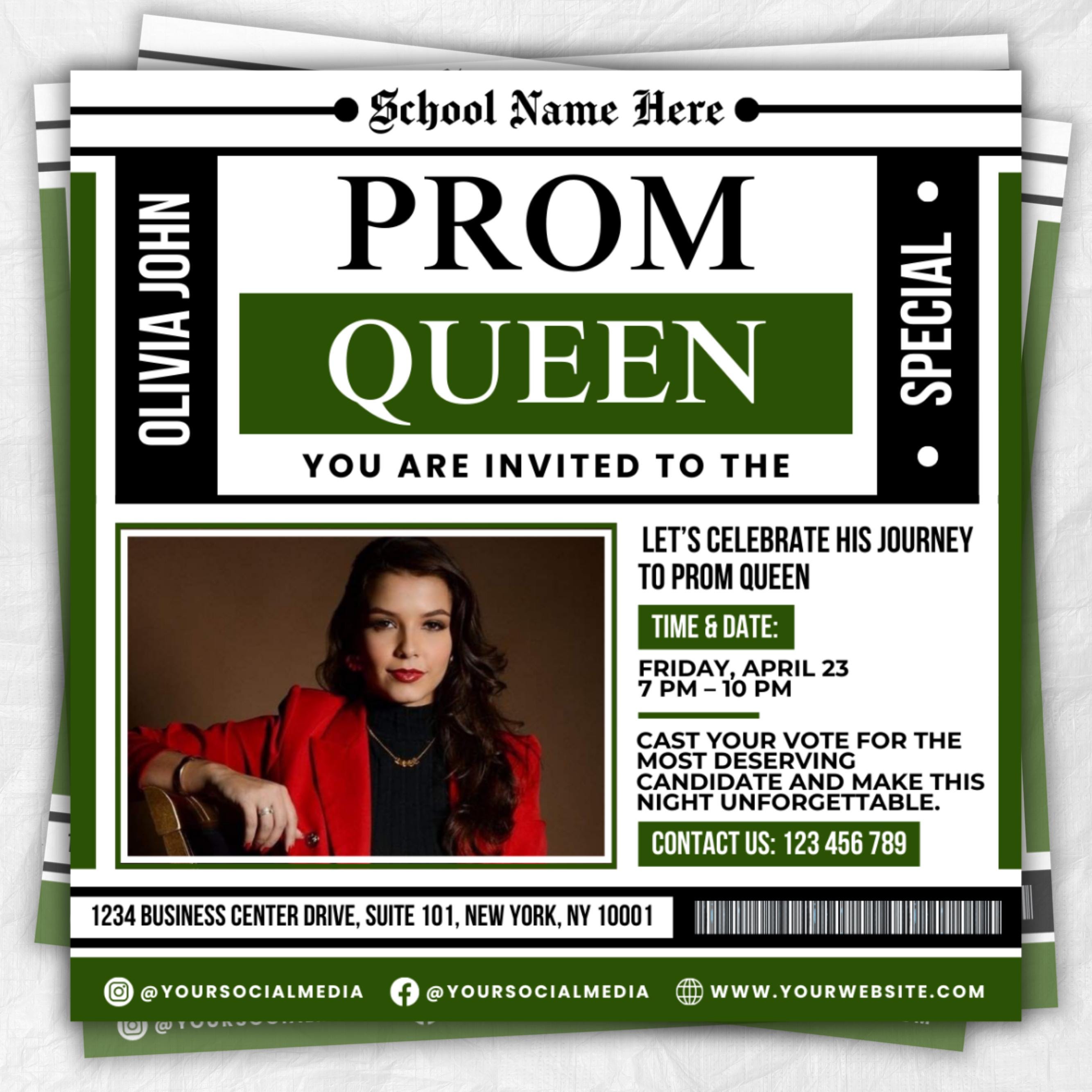 Vote Prom Queen Flyer, Prom Flyer,Prom Queen Campaign Flyer,Prom Queen Flyer,Campaign Flyer,High School Class of 2025,Homecoming Queen Flyer