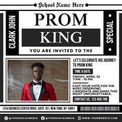 Vote for Prom King Flyer, Prom Send Off Flyer, Prom Invitation Flyer, Prom King Flyer, Graduation Flyer, Prom King Template, Canva Template