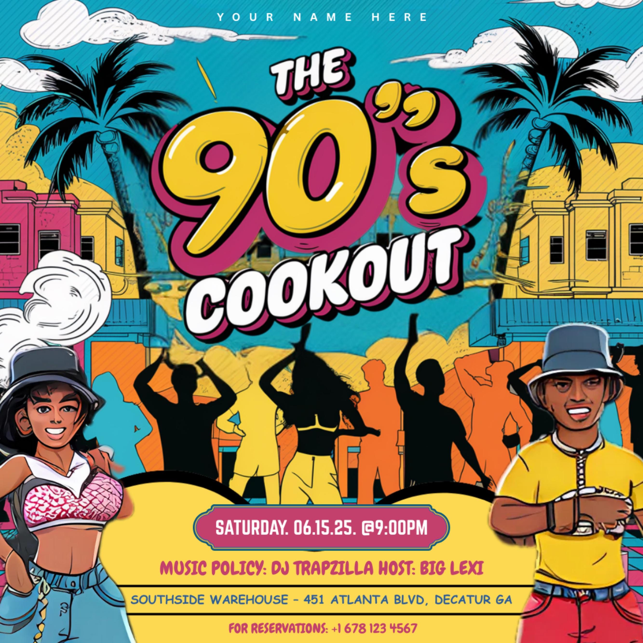 Freaknik Party Flyer, 90's Cookout Flyer, Nightclub Flyer, Pool Mansion Party, Summer Party Flyer, Splash Atl, Canva Editable Template